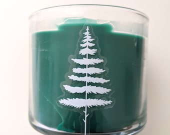 Clear Pine Tree Vinyl Sticker, Waterproof, Pine Sticker, Laptop Sticker, Journal Sticker, White Pine Tree, Water Bottle Sticker
