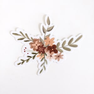 Floral Sticker, Illustrierter Sticker, Wasserflaschen Sticker, Wasserflaschen Sticker, Journal Sticker, Modern Boho Sticker