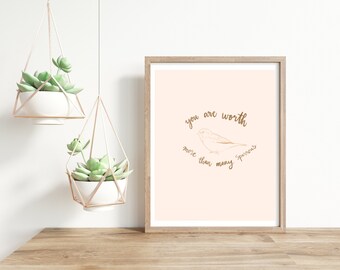 Bible Verse Printable | Scripture Digital Download | Sparrows Wall Decor | 8&quot;x10&quot;