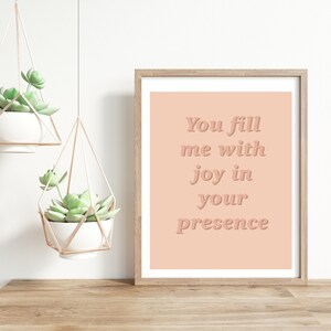 Bible Verse Art | Lettering Printable | You Fill Me With Joy in Your ...