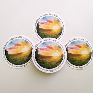 Sunrise Sticker / Mercies son nuevos cada mañana / Pegatina impermeable cristiana / Pegatinas laminadas / Pegatinas brillantes / Pegatina para portátil