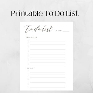 To Do List Printable | Digital Download | Instant Download | Task List | Checklist | Print at Home