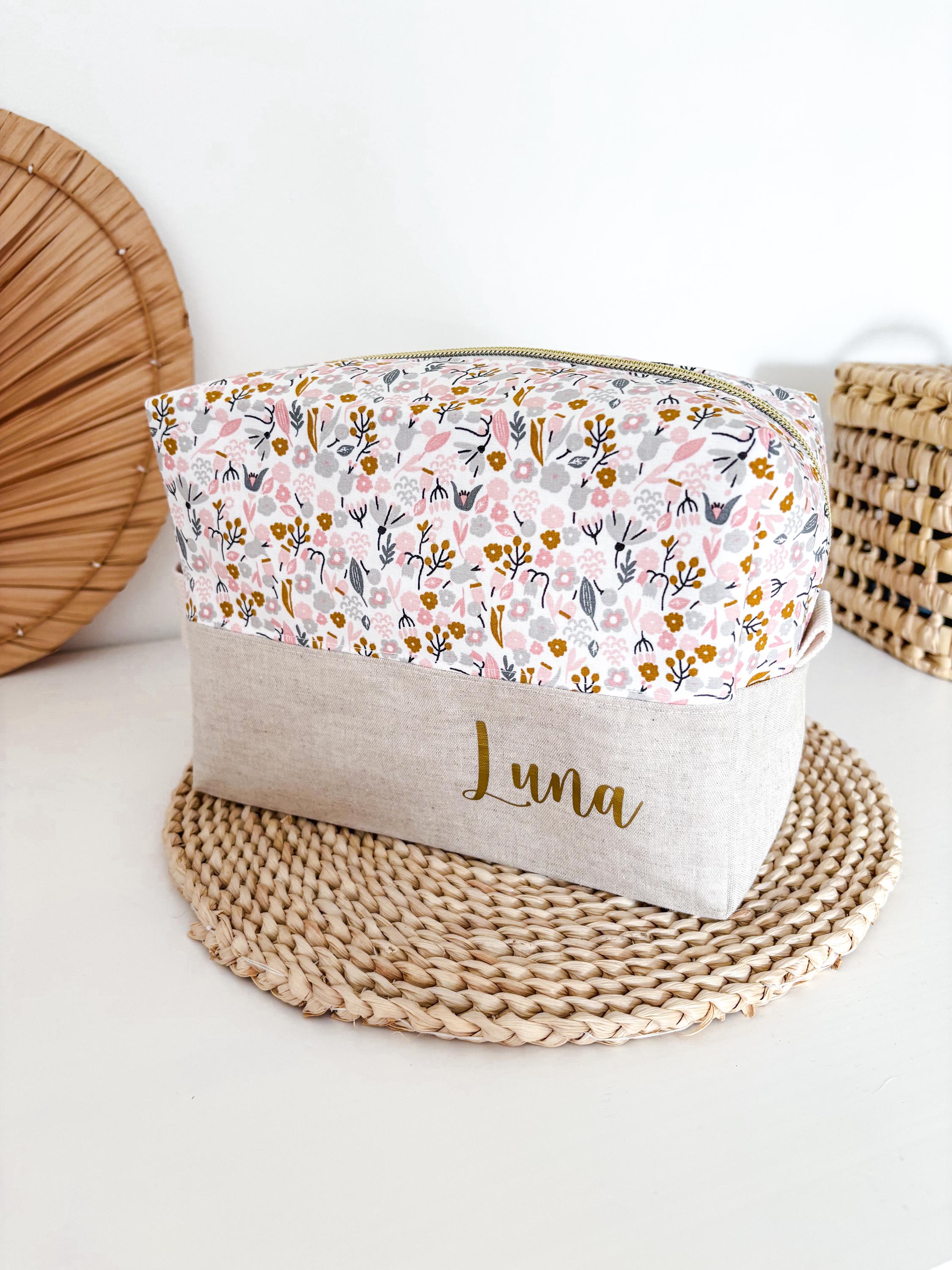Lot De 3 Trousses De Toilette Fait Main - Vert Forêt Et Bleu - Pochette De Voyage Avec étui à Brosse à Dents