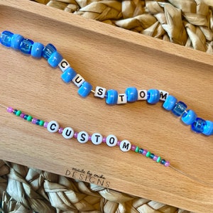 Pulsera de amistad PERSONALIZADA, Pulseras apilables con cuentas, Pulseras de refranes personalizados