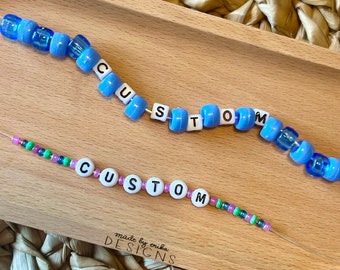 Pulsera de amistad PERSONALIZADA, Pulseras apilables con cuentas, Pulseras de refranes personalizados