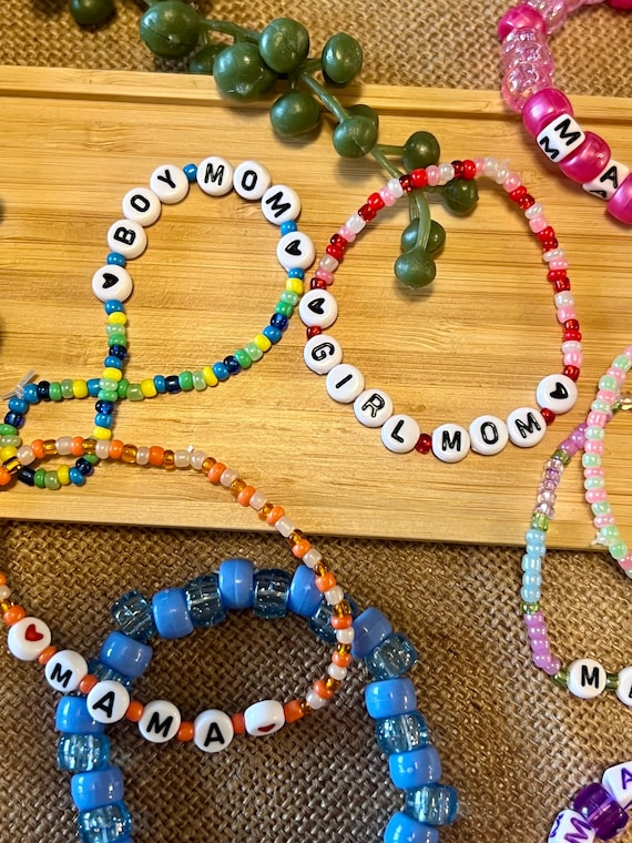 Beaded Mom Friendship Bracelet | Customizable Mama Bracelet | Mom