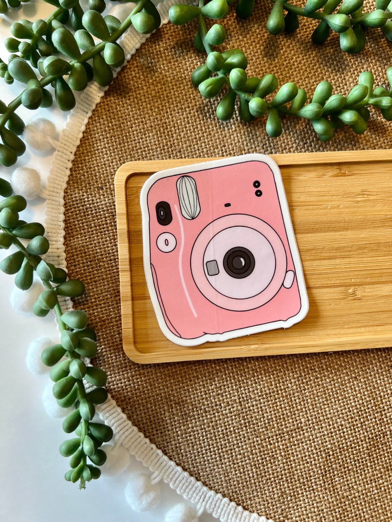 Pink Polaroid Camera Sticker | Hand Drawn Sticker | Laptop and Water ...