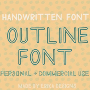 Outline font | handwritten font | ttf download font | hand drawn font | instant download | commercial and personal use