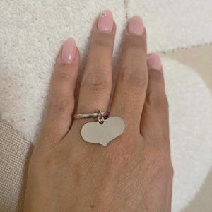 Pendant heart ring in 925 silver adjustable perforated engraving pendant hearts personalized made in Italy handmade craftsmanship