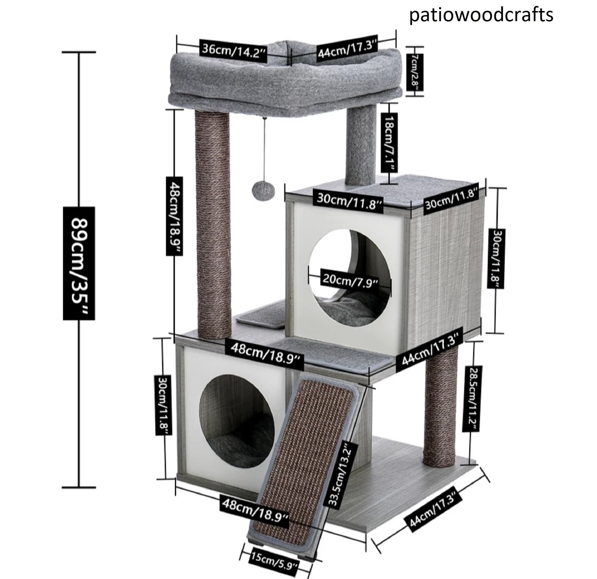 Cat tower tree wooden cat condo large cat tree cat tower Etsy