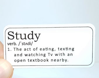 Aesthetic Meme Sticker &quot;Study&quot; - Funny Sticker for Students