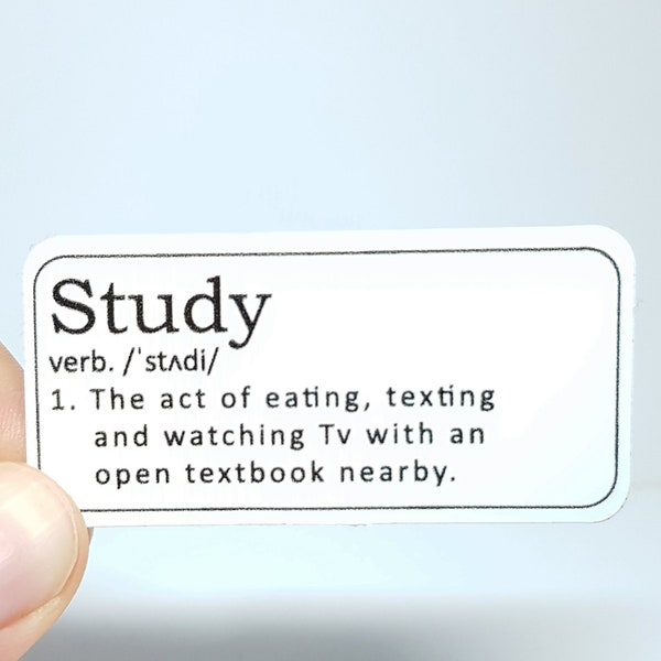 Ästhetischer Meme Sticker "Study" - Lustiger Aufkleber Für Schüler und Studenten