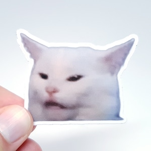 Meme Sticker "Katze - Woman Yelling at a Cat" - Lustiger Aufkleber für Katzenliebhaber und Echte Internet Kenner!