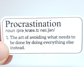 Aesthetic Meme Sticker &quot;Procrastination&quot; - Funny Sticker For Scrapbooking, Bullet Journaling Und Much More!