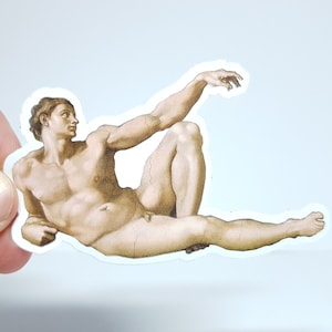 Esthetische sticker "Michelangelo - De schepping van Adam" - Unieke historische sticker voor kunstfans!