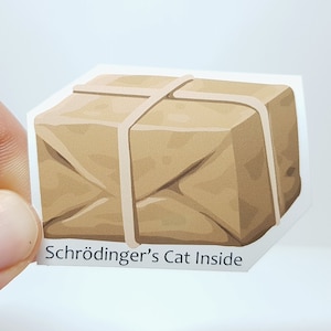 Meme Sticker "Gato de Schrödinger" - Experimente a magia da física quântica com Schrödinger!