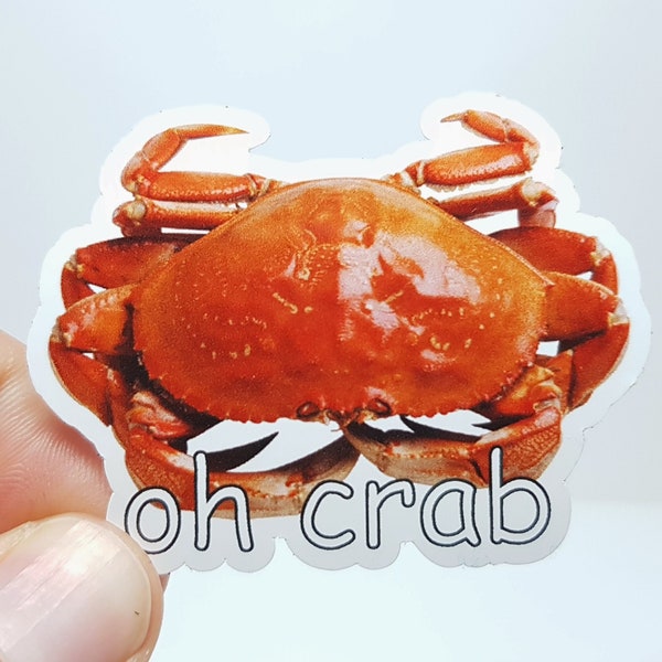 Meme Sticker "Oh Crab!" - Lustiger Wortspiel Sticker Für Alle Krabbenliebhaber!