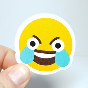 Smiley-Aufkleber Smile I rund ca. Ø 9 cm I lustiger Emoticon Sticker  lächelnd I