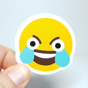 Meme Sticker "Open Eye Huilen Lachen Emoji" Grappige sticker