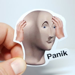 Adesivo Meme "Meme Man Panic" - Adesivo engraçado da Internet