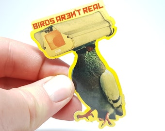 Meme Sticker "Birds Aren't Real" - Divertida pegatina de pájaro para todos los que saben muy bien que los pájaros no son reales