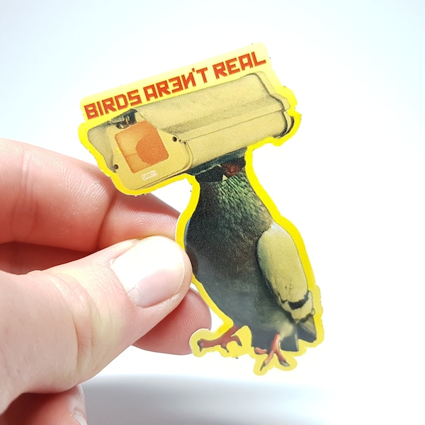 Meme Sticker "Vogels zijn niet echt" - Grappige vogelsticker voor iedereen die heel goed weet dat vogels niet echt zijn
