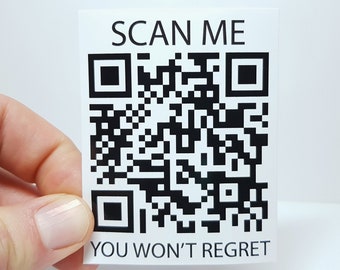 Autocollant Meme "Never Gonna Give You Up QR" - Découvrez le mème rick-roll avec cet autocollant code QR