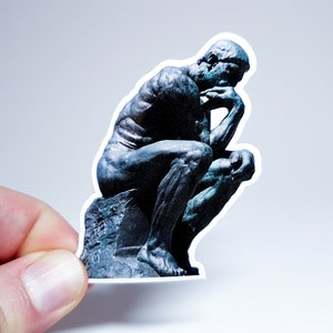 Ästhetischer Sticker "Der Denker" schöner Skulptur Aufkleber - Philosophie Sticker - Für Psychologie Studenten - Auguste Rodin - Moderne