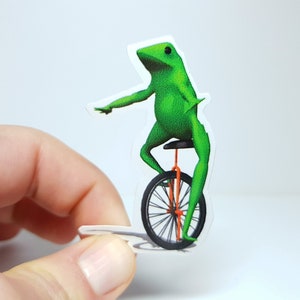 Meme sticker "Dat Boi" - de grappigste kikker op een eenwieler die je zult zien!