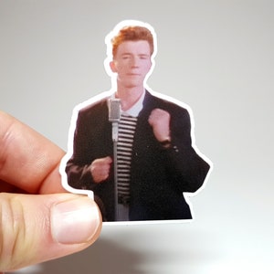 Adesivo Meme - Rick Astley Dancing - Divertente Never Gonna Give You Up Adesivo - Adesivo Scherzo - Regalo per un amico - Adesivo per laptop