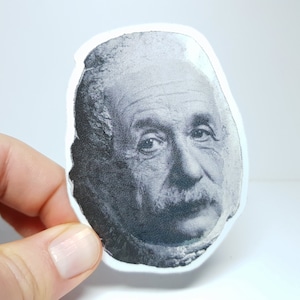 8 x 6 cm pegatina meme "Albert - Ein Stein" Divertida pegatina de filosofía y ciencia Albert Einstein profesor