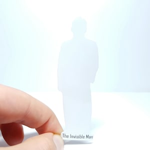 Adesivo Meme "O Homem Invisível" Engraçado e Irônico H.G. Etiqueta de poços para fãs de ficção científica | O homem invisível
