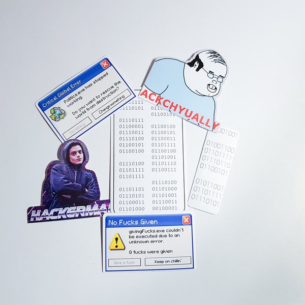 Programmierer Sticker Pack - Lustige Aufkleber Für Software Engineers und Computer Nerds - Retro Vintage Sticker