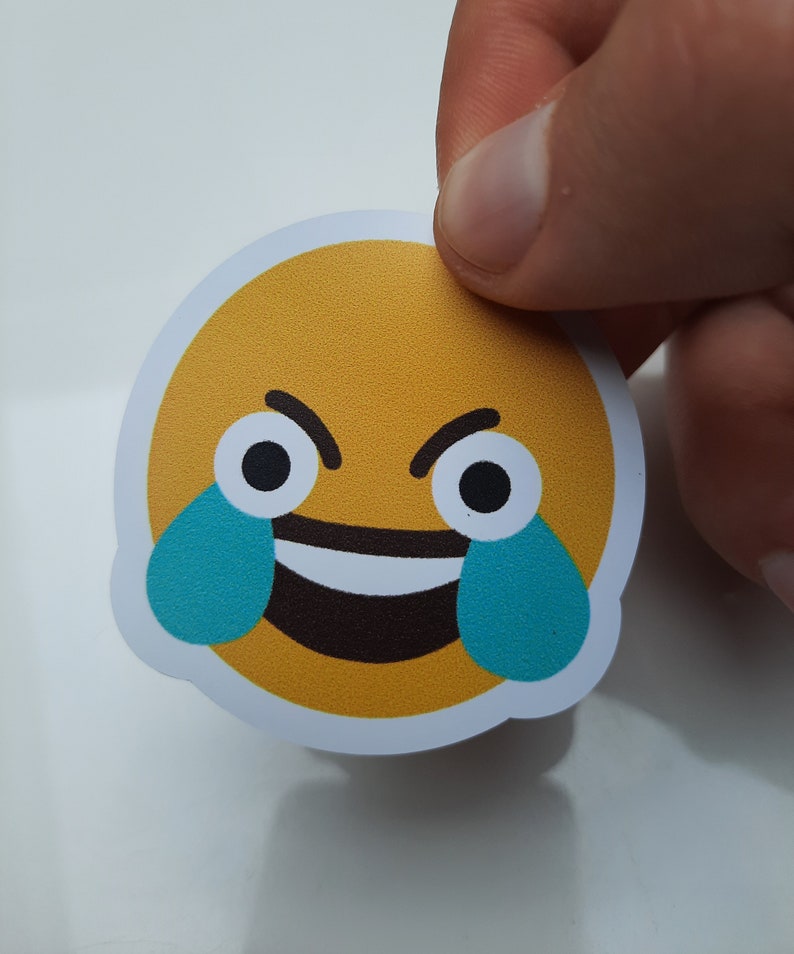 Meme Sticker 'Open Eye Crying Laughing Emoji' Funny Sticker 