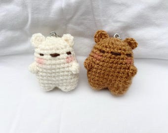 teddy bear key chain mathing gifts crochet handmade kawaii plush toy coquette