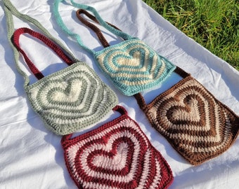 heart bag crochet shoulder bag handmade crossbody bag