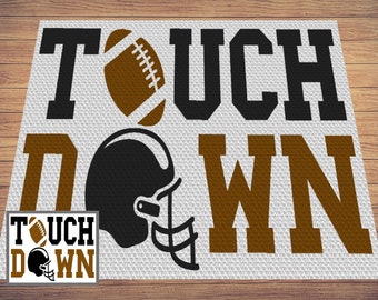 Football Touchdown C2C Crochet Blanket Pattern (Digital Download)