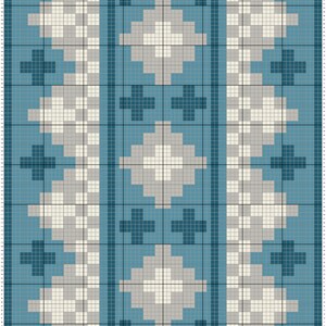 Folk Art Geometric Print by Magic Yarn Pixels