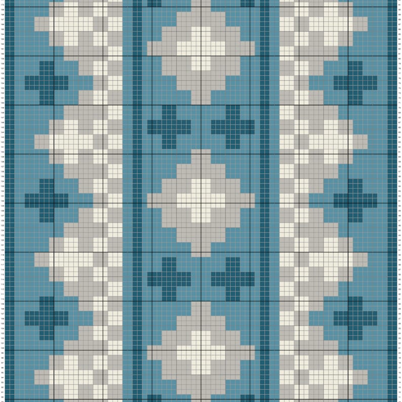 Folk Art Geometric Print by Magic Yarn Pixels