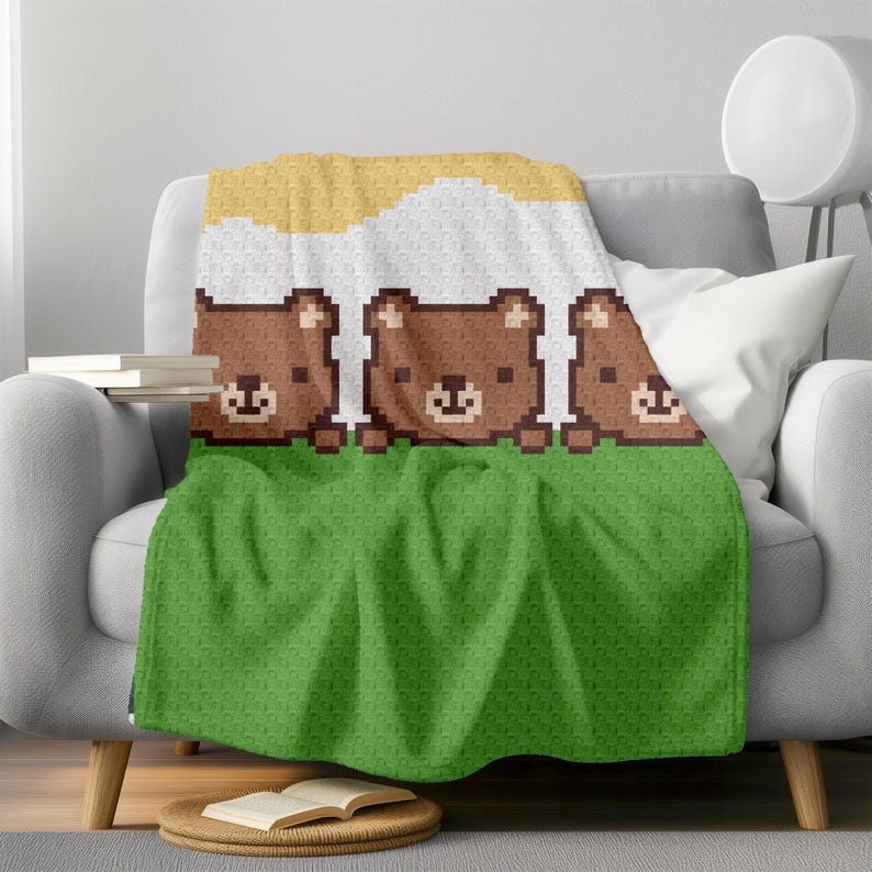 Teddy Bear Baby Blanket Crochet Pattern | Woodland Nursery Graphgan ...