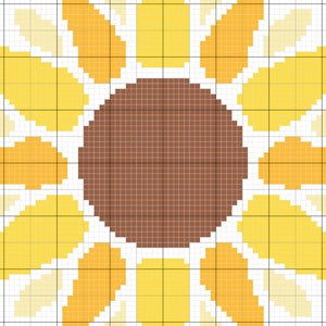 Summer Sunflower Graph and Pattern C2C & Tapestry Crochet Sunflower Graphgan Crochet Sunflower Blanket Flower C2C Pattern Blanket Gift image 4