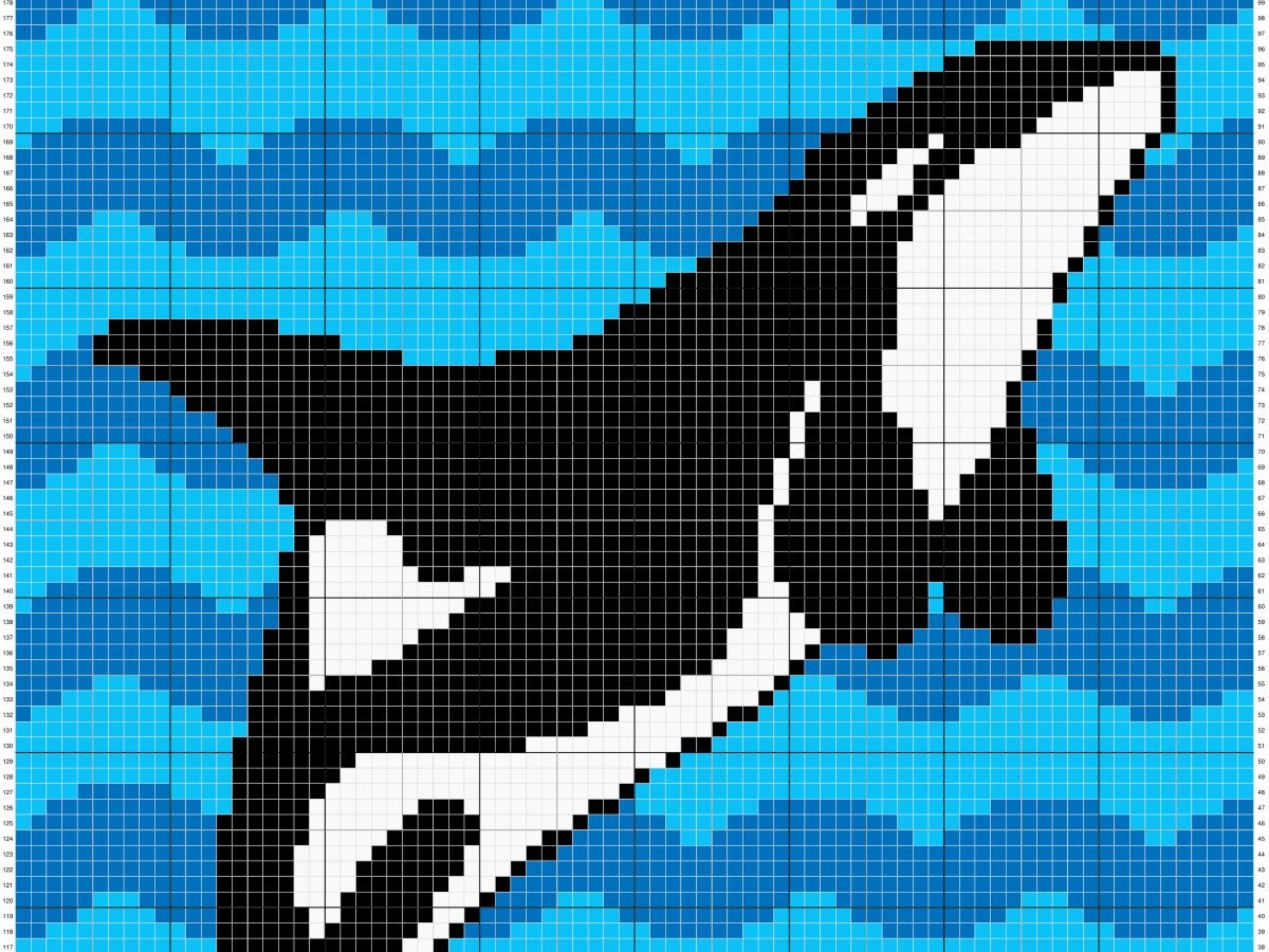 Ocean Orca Whale Graph Written Pattern For C2C & Tapestry | Etsy