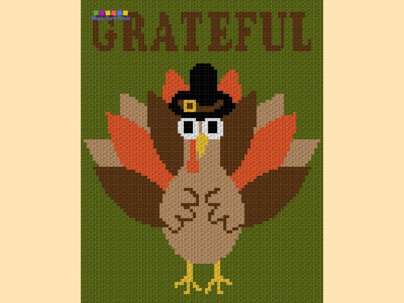 Thanksgiving Turkey Graph  Written Pattern For C2C & Tapestry image 4