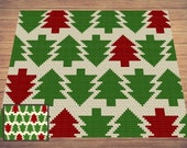 Christmas Tree Pattern Graph + Written Pattern For C2C & Tapestry Crochet - Christmas Tree C2C Crochet Pattern - Crochet Christmas Blanket