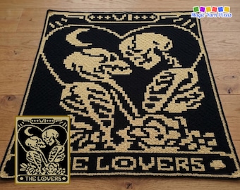 The Lovers Tarot Crochet Blanket Pattern | C2C, Tapestry, Skull