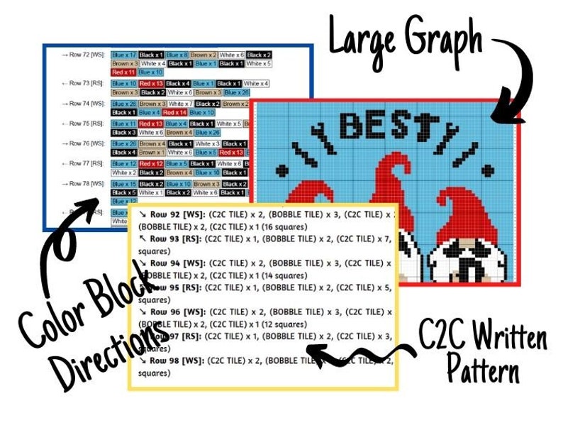 Best Dad Ever Graph Written Pattern For C2C & Tapestry Crochet Crochet Dad C2C Pattern Dad Crochet Blanket Fathers Day Blanket Gift image 2
