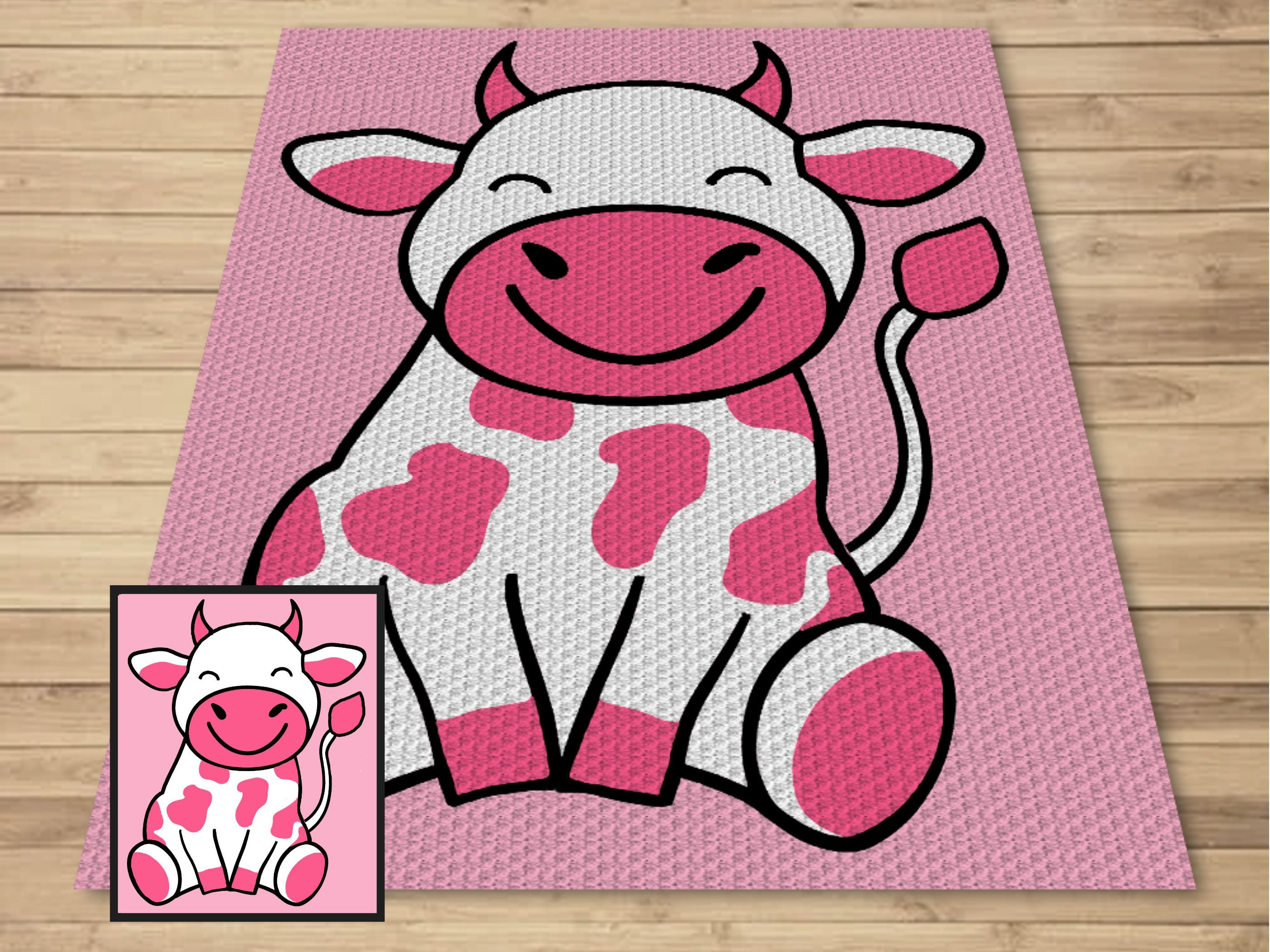 16 Strawberry Cow Crochet Patterns for Plushies, Loveys, and Blankets 8 Strawberry Cow Crochet