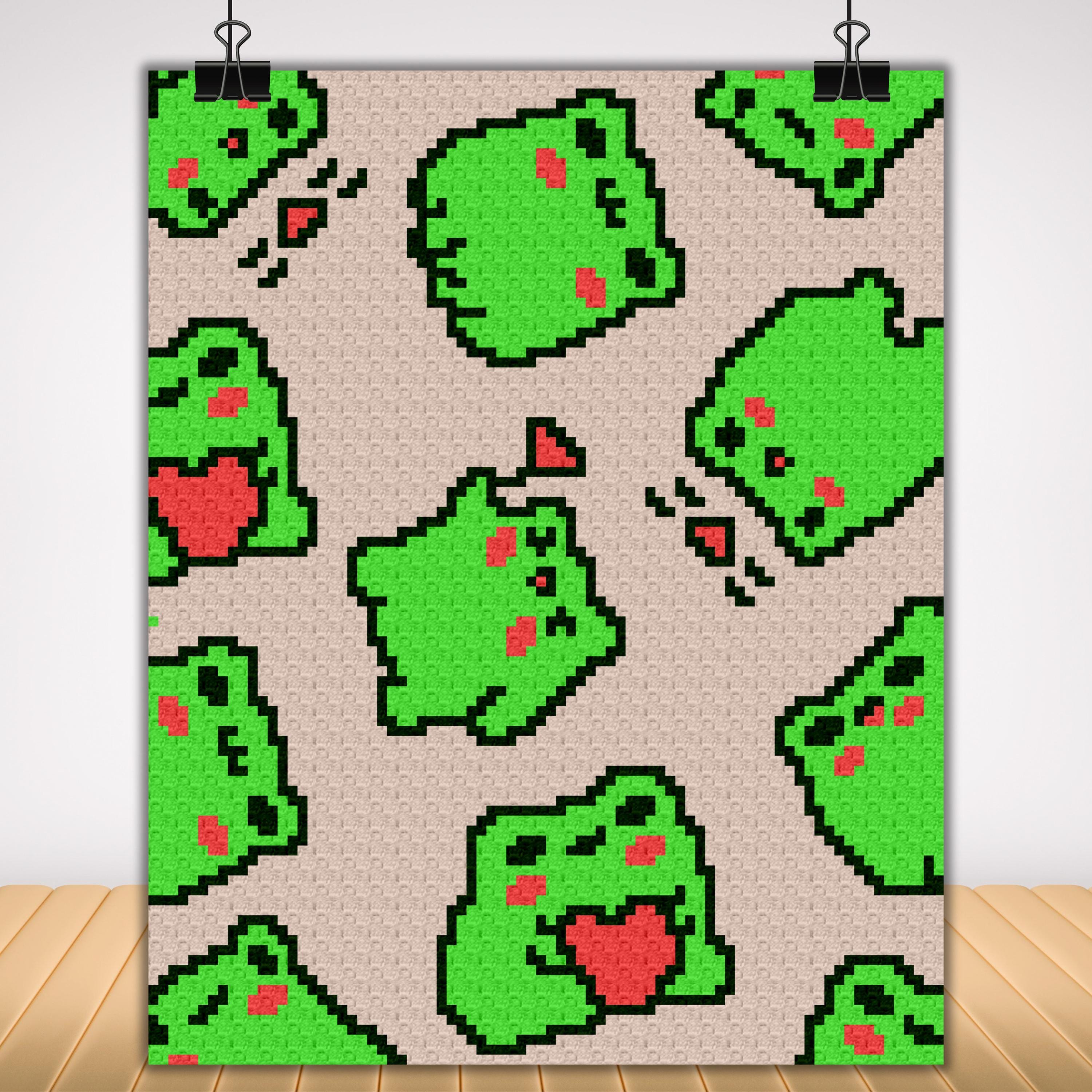 Kawaii Frog Crochet Pattern | C2C Graph, Tapestry (PDF Pattern) - Etsy