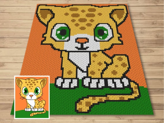 Cute Baby Leopard Graph and Pattern C2C Tapestry Crochet Baby Leopard Print Graphgan Crochet Blanket C2C Leopard Blanket Gift for Baby Etsy