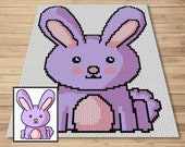 Cute Strawberry Bunny Graph and Pattern C2C & Tapestry Crochet - Bunny Rabbit Graphgan- Crochet Bunny C2C Blanket - Easter Baby Rabbit Gifts